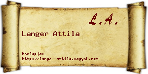 Langer Attila névjegykártya